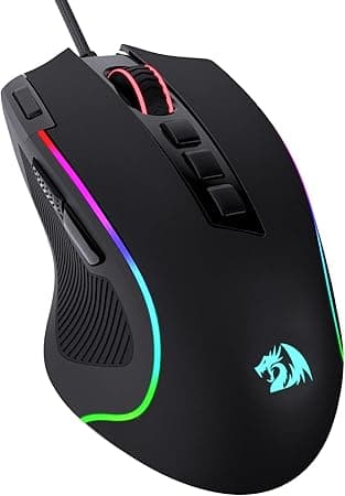 Redragon M612 Predator RGB Gaming Mouse, 8000 DPI Wired Optical Gamer Mouse with 11 Programmable Buttons & 5 Backlit Modes, Software Supports DIY Keybinds Rapid Fire Button